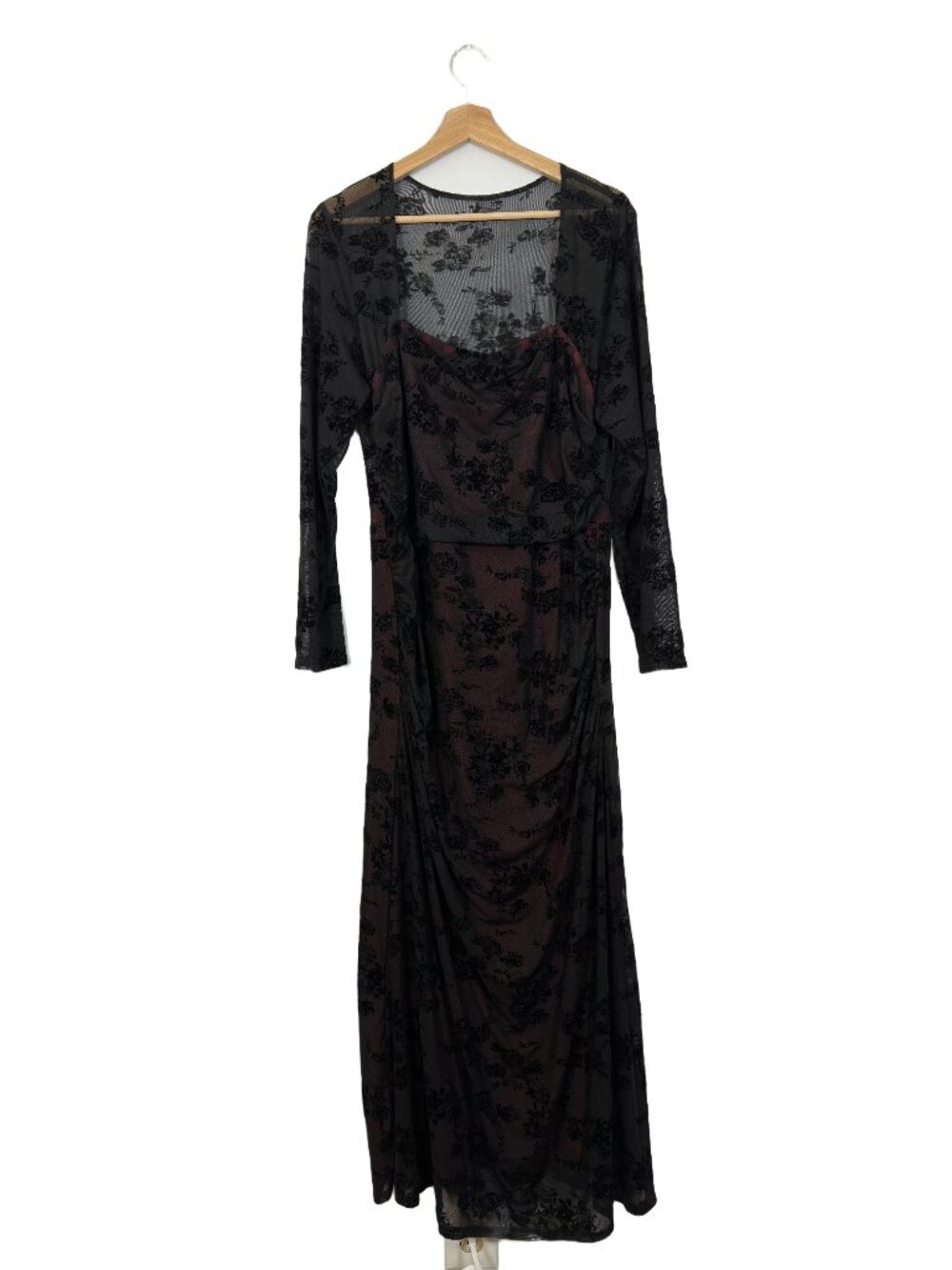 Whimsigoth Witchy Velvet Floral Lace Maxi Dress Gothic Romantic Fairygrunge Fall